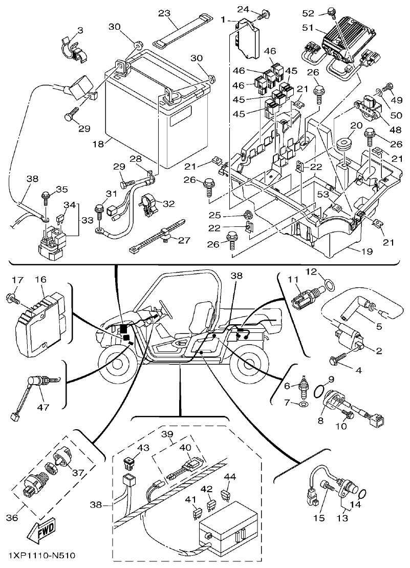 Yamaha VIKING1XP9_2014 ELECTRICAL 1 parts diagram